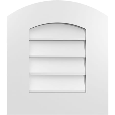 Ekena Millwork Arch Top Surface Mount PVC Gable Vent: Functional, w/ 3-1/2"W x 1"P Standard Frame, 16"W x 18"H GVPAR16X1801SF